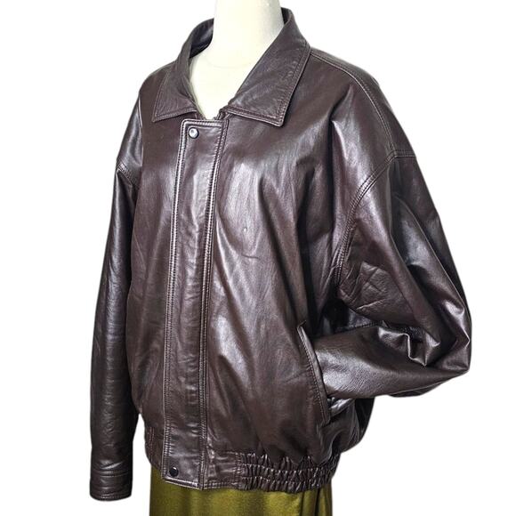 Vintage Men's Pano Sereti New York Leather Flight Bomber Jacket in Brown X-Large - Picture 7 of 11